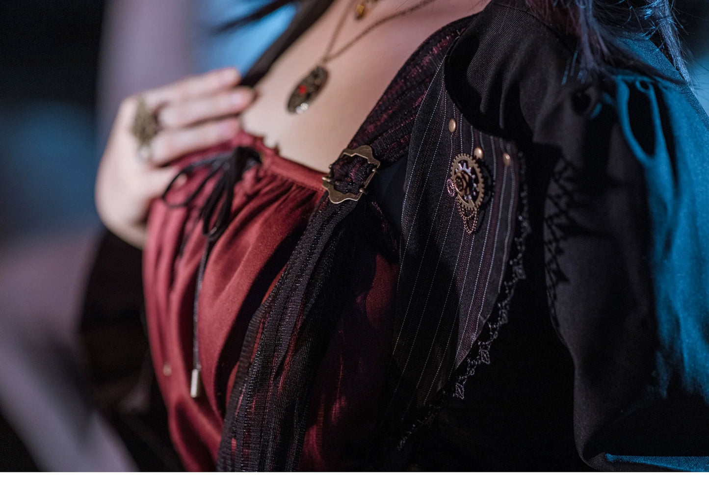 (BFM)Mr. Yi's Steam Continent~Gothic Lolita Cardigan Long Sleeve Black Short Jacket