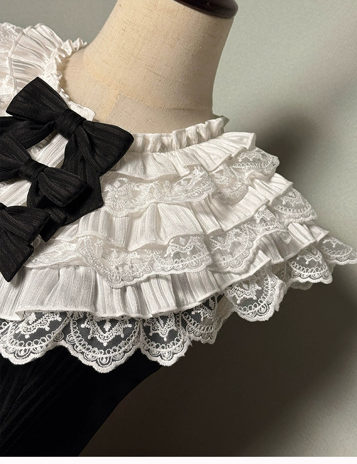Alice Girl~Arrogant Miss~Sweet Lolita Jumper Dress with Tiered Lace Dress