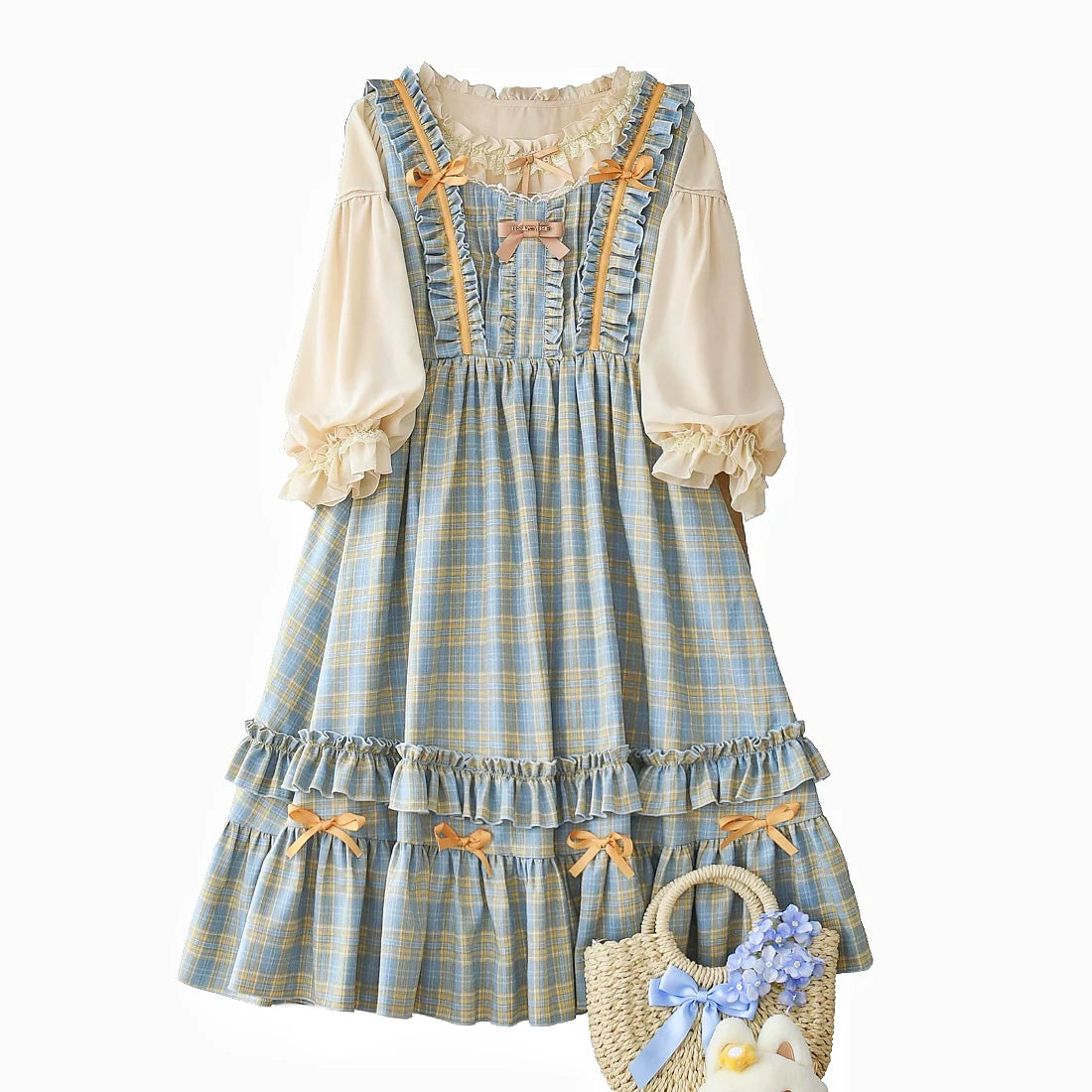 EESSILY~Green Fairy Tales~Classic Lolita Plaid JSK Plus Size Lolita Dress