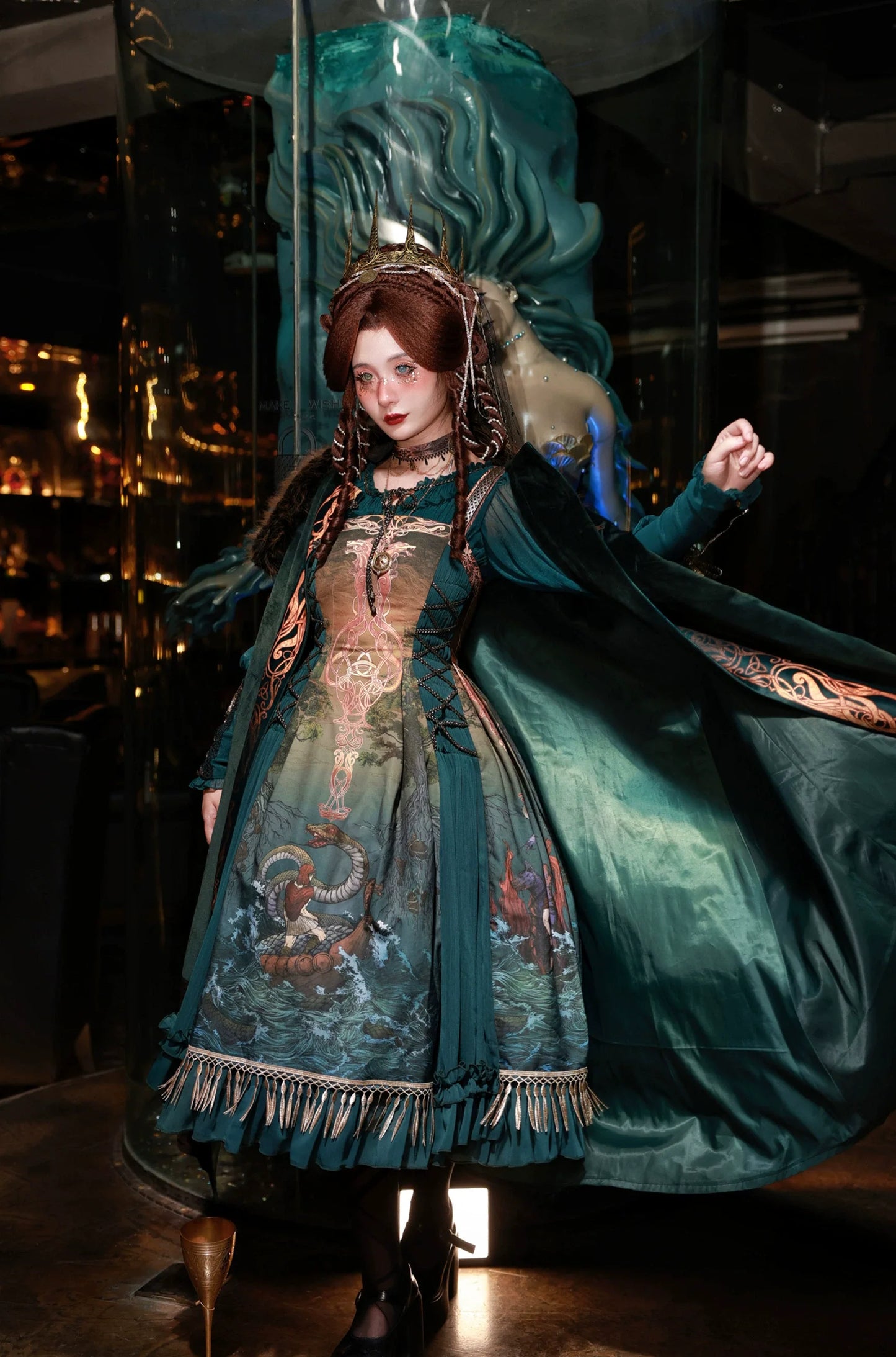 (BFM)FunCcino~Ragnarok~Nordic Style Loki Lolita JSK SK Dress