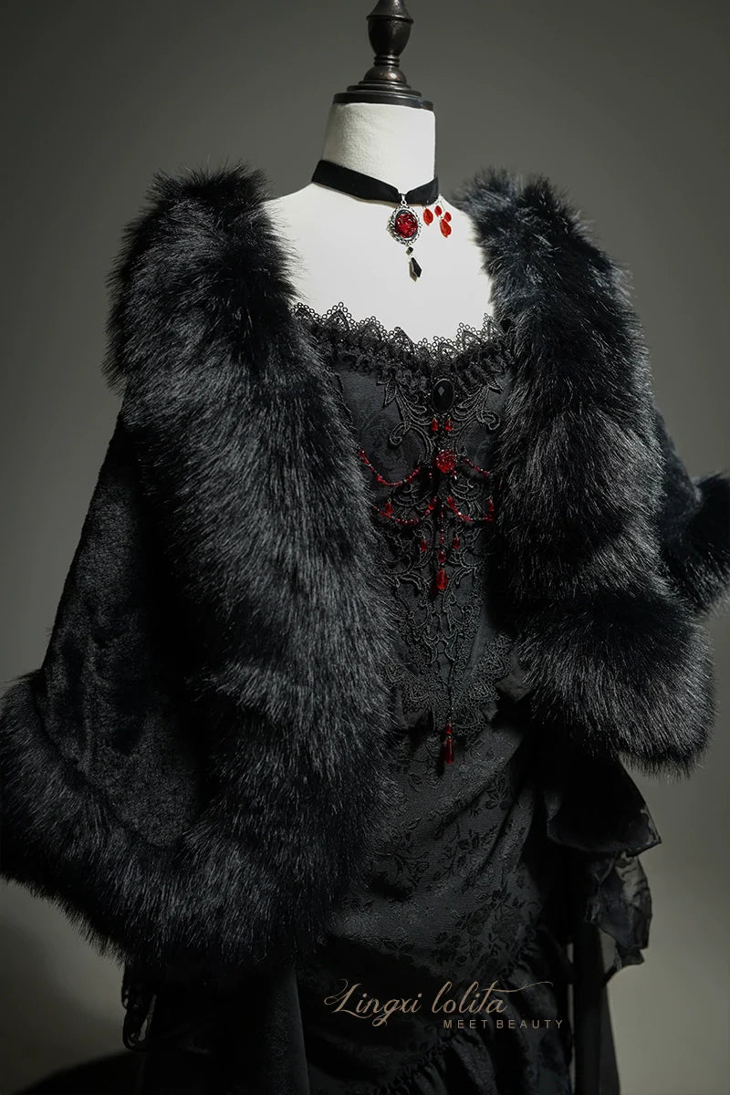 Lingxi Lolita~Lord of the Night~Gothic Lolita Skirt Suit Mermaid Skirt and Fishbone Bodice