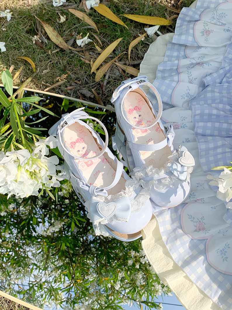 Aimee~Sakura~Sweet Lolita Heels Cute Mid-heel Mary Jane Shoes