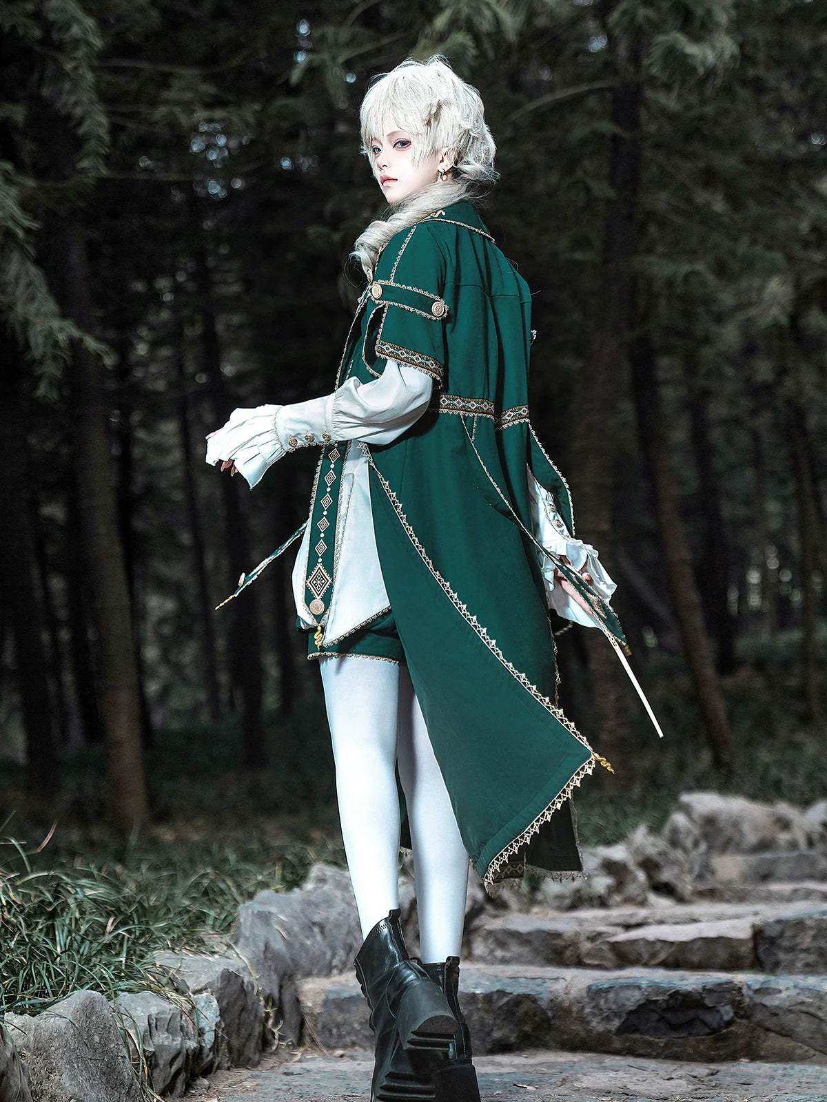 Letters from Unknown Star~Divine Envoy~Ouji Lolita Shorts Suit Military Lolita Coat and Shirt