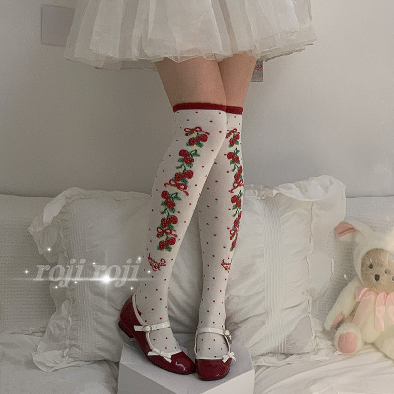 Roji Roji~Autumn Sweet Lolita Cotton Thigh-high Socks
