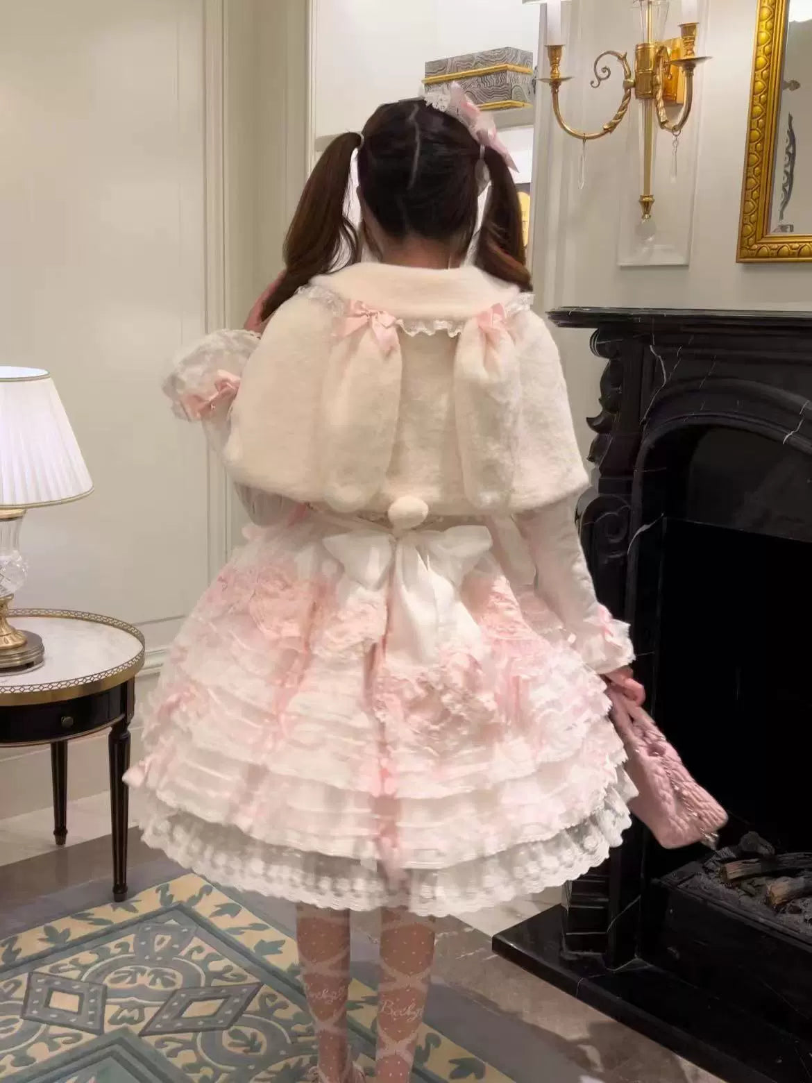 The Seventh Doll~Old School Lolita Cape Bunny Plush Short Coat