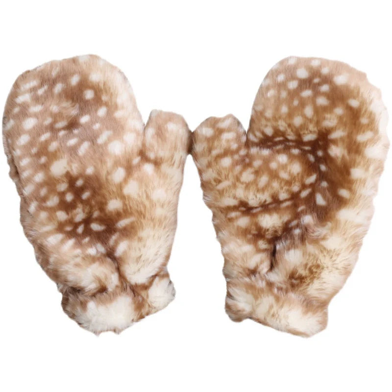 Xiaogui~Deer Spot~Christmas Kawaii Lolita Gloves Japanese Plush Winter Gloves