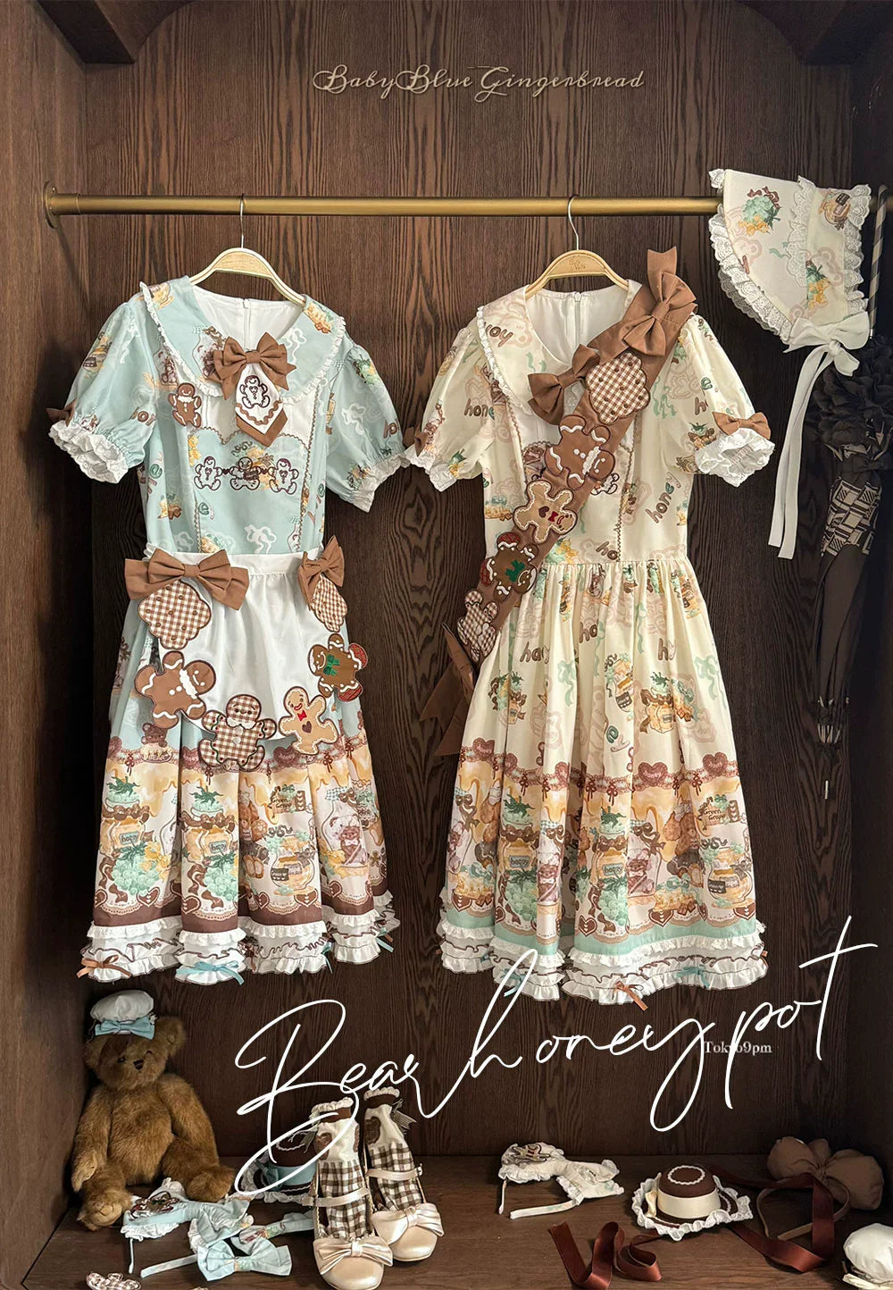 Babyblue~Bear Honey~Sweet Lolita Accessory Gingerbread Man Design