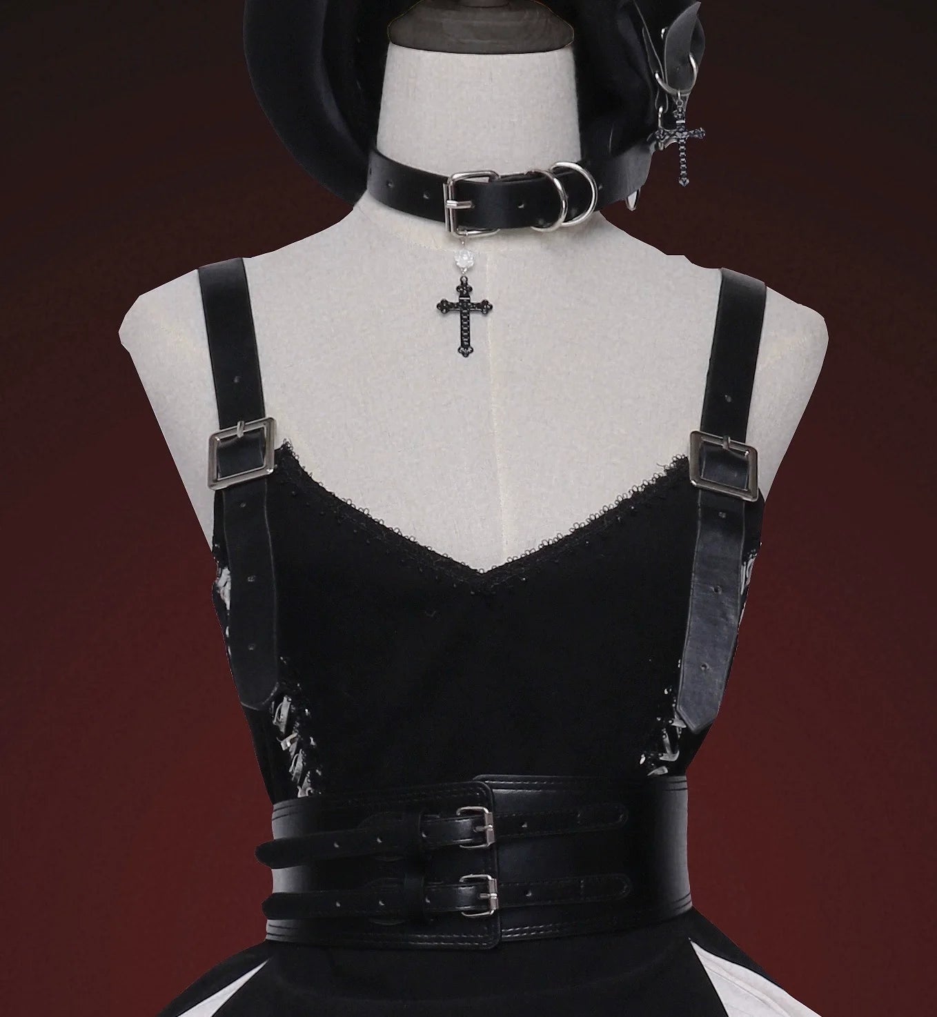 Caged Bird Hotel~Stockholm Lover~Black Gothic Lolita Corset Choker Armbands