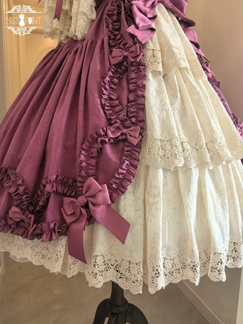 Miss Point~Lilyka Garden~Classic Lolita OP Dress Elegant Floral Wall Princess Sleeve