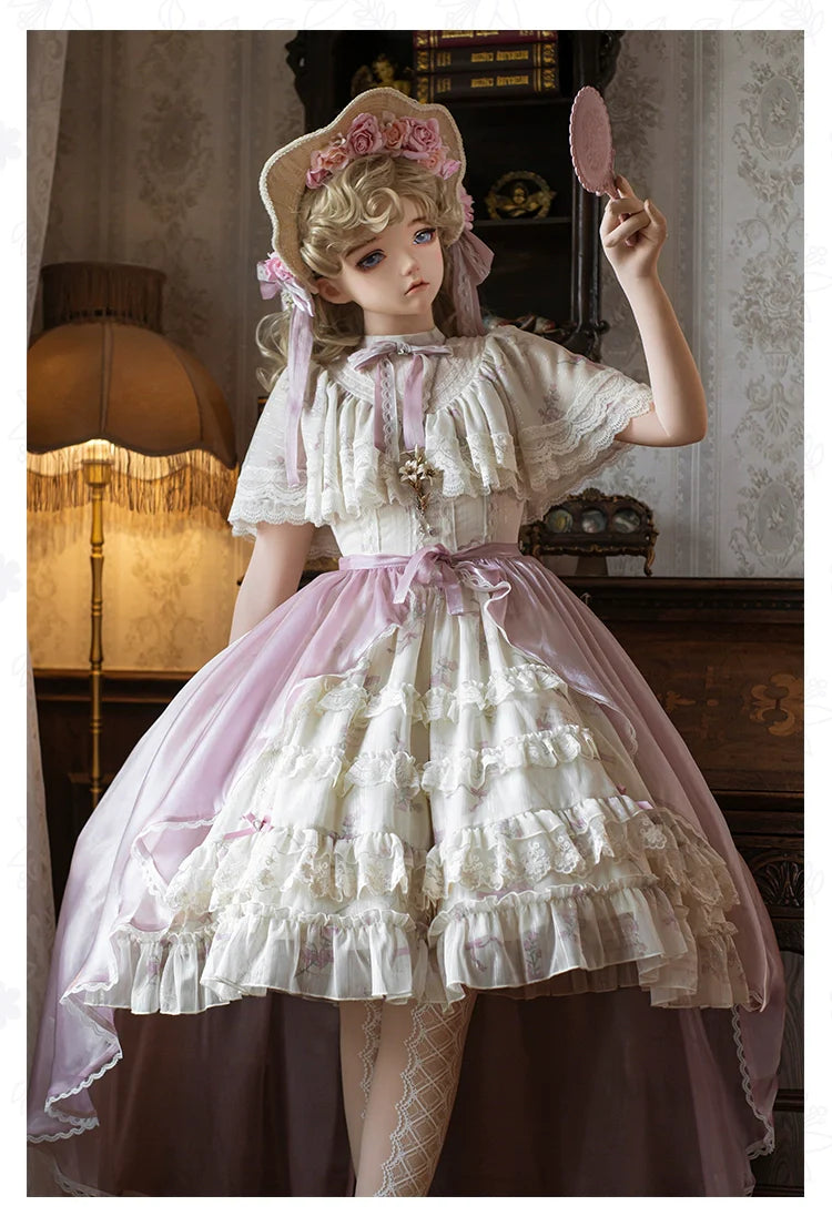 With PUJI~Nanke~Classic Lolita OP Dress Outfit with Edwardian Collar