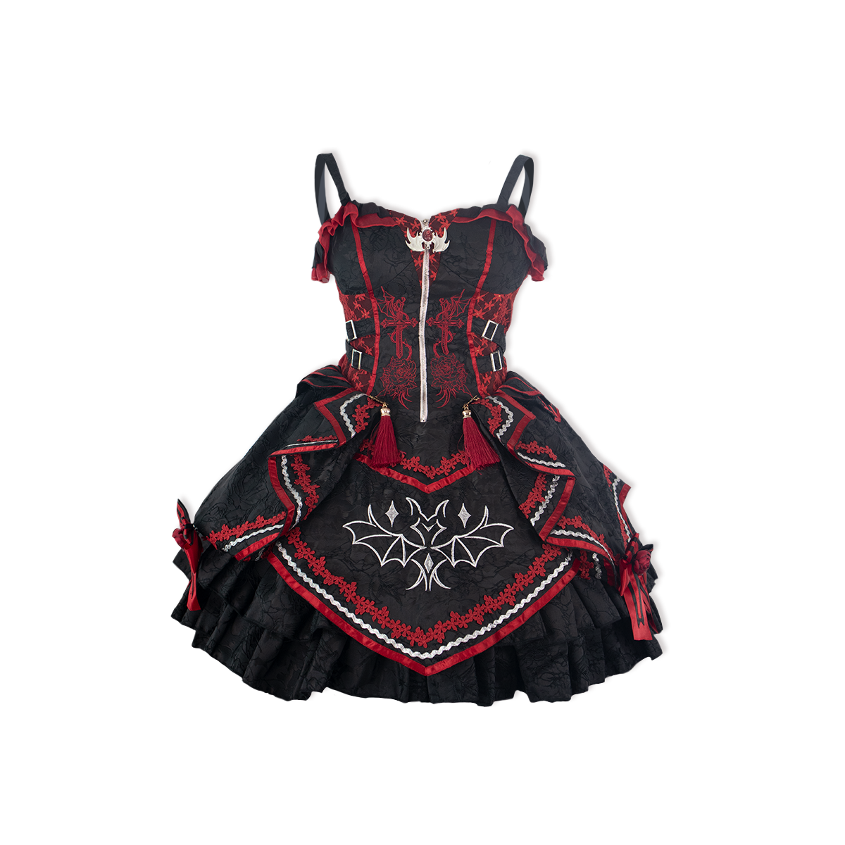 OCELOT~Dark Bat Motion~Gothic Lolita JSK Black Red Goth Jumper Dress