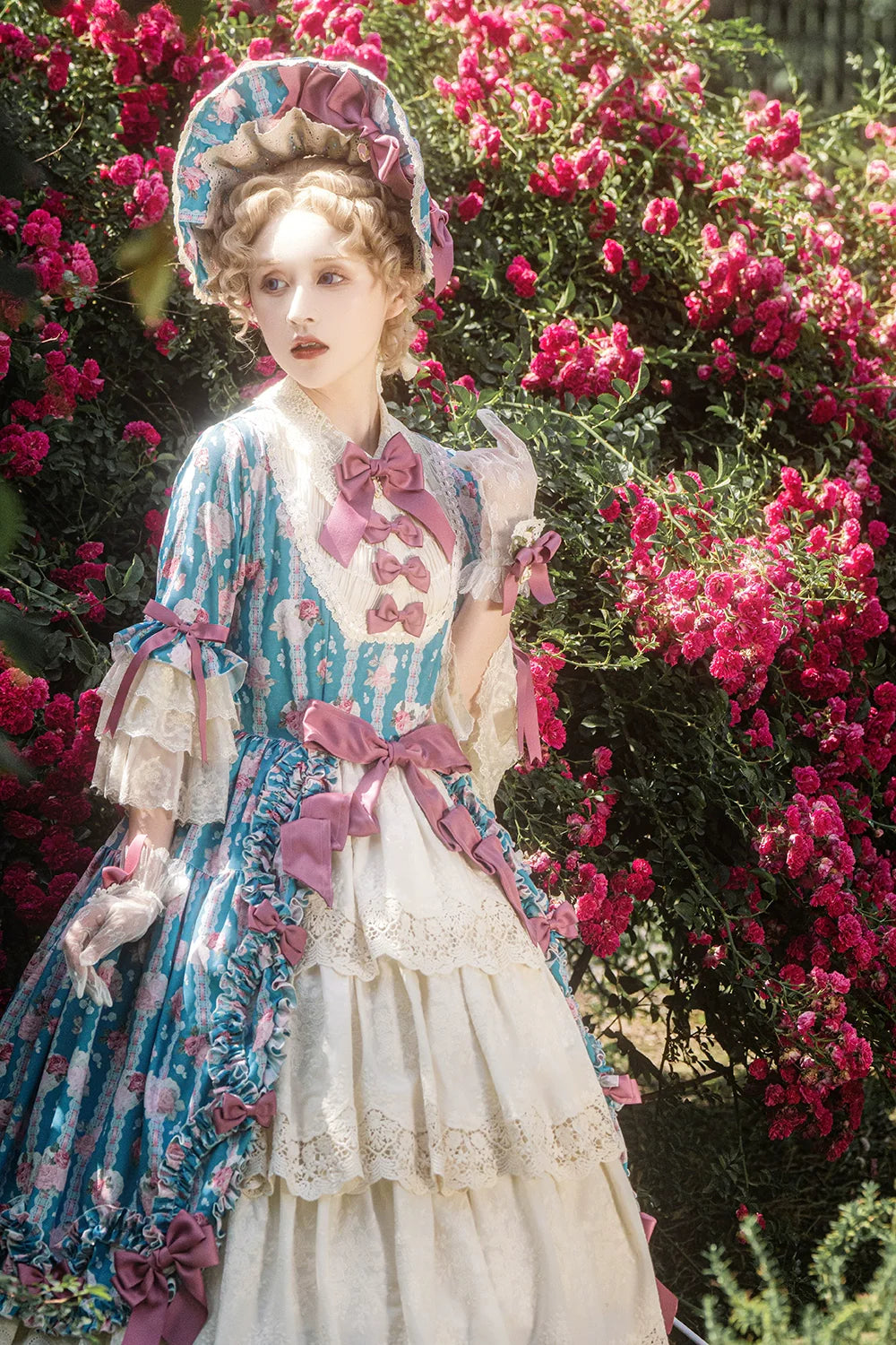Miss Point~Lilyka Garden~Classic Lolita OP Dress Elegant Floral Wall Princess Sleeve