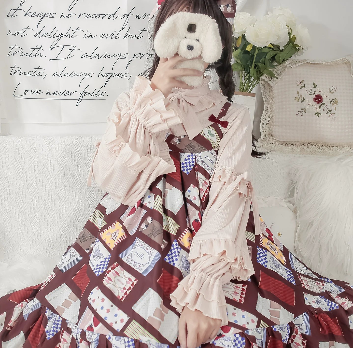 MIST~First Snow~Sweet Lolita Sweater Winter Puff Sleeve Knitting Innerwear