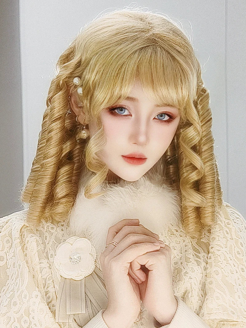 Mabuxi~33CM Sparkling Lolita Wig Roman Curls Gorgeous Court Wig