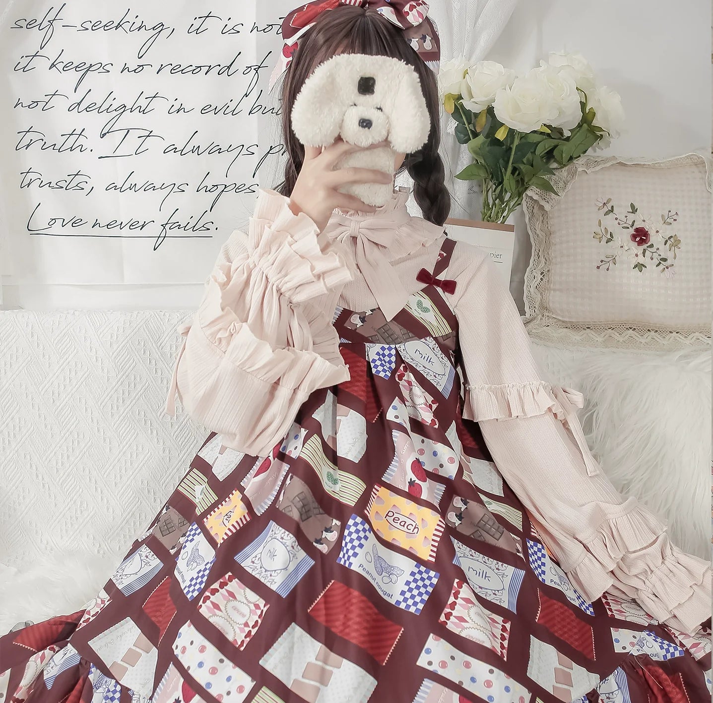 MIST~First Snow~Sweet Lolita Sweater Winter Puff Sleeve Knitting Innerwear
