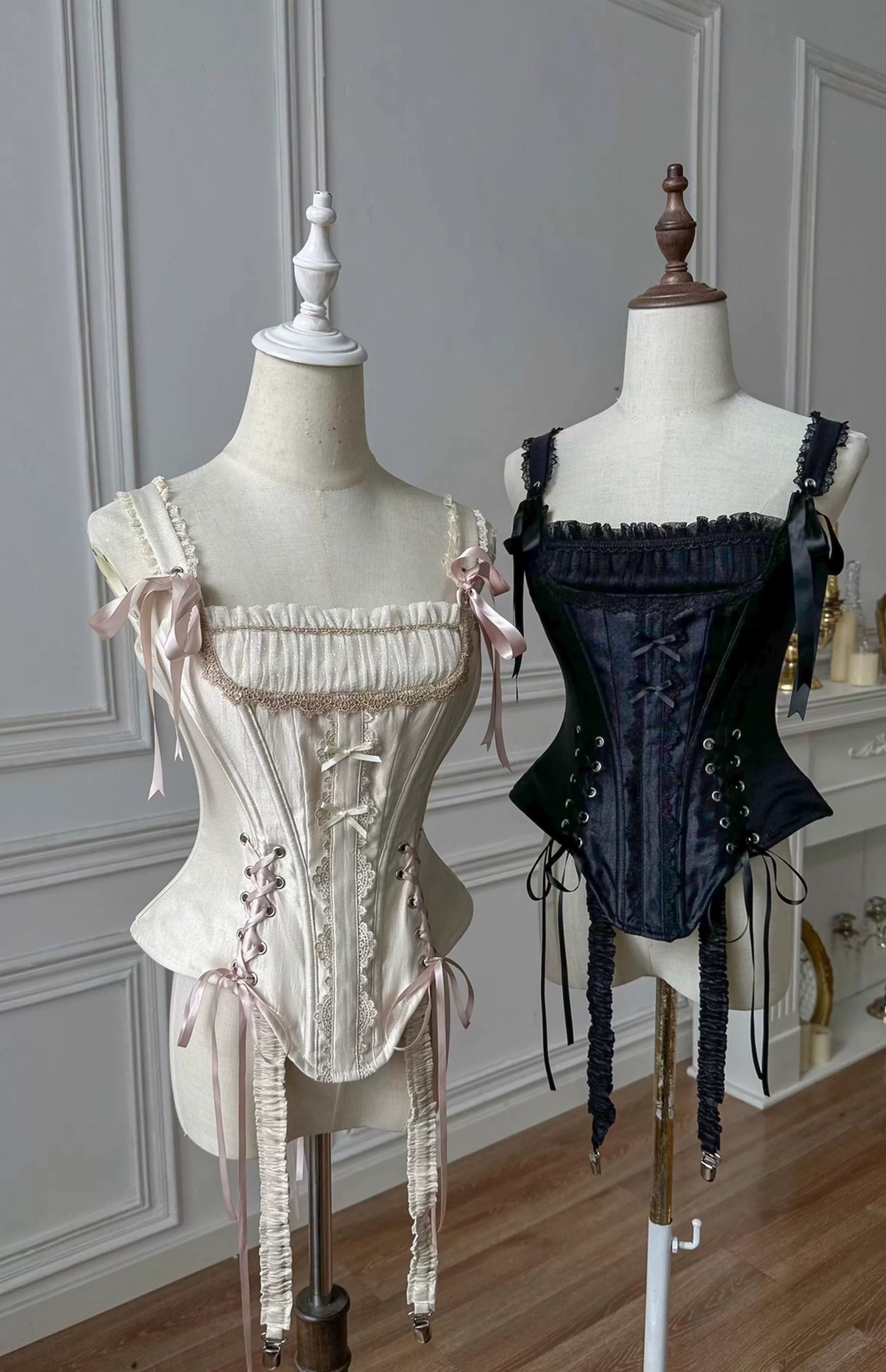 Caramel Antique~Lamp Shadow~Gorgeous Lolita Corset Classic Lolita Skirt Set