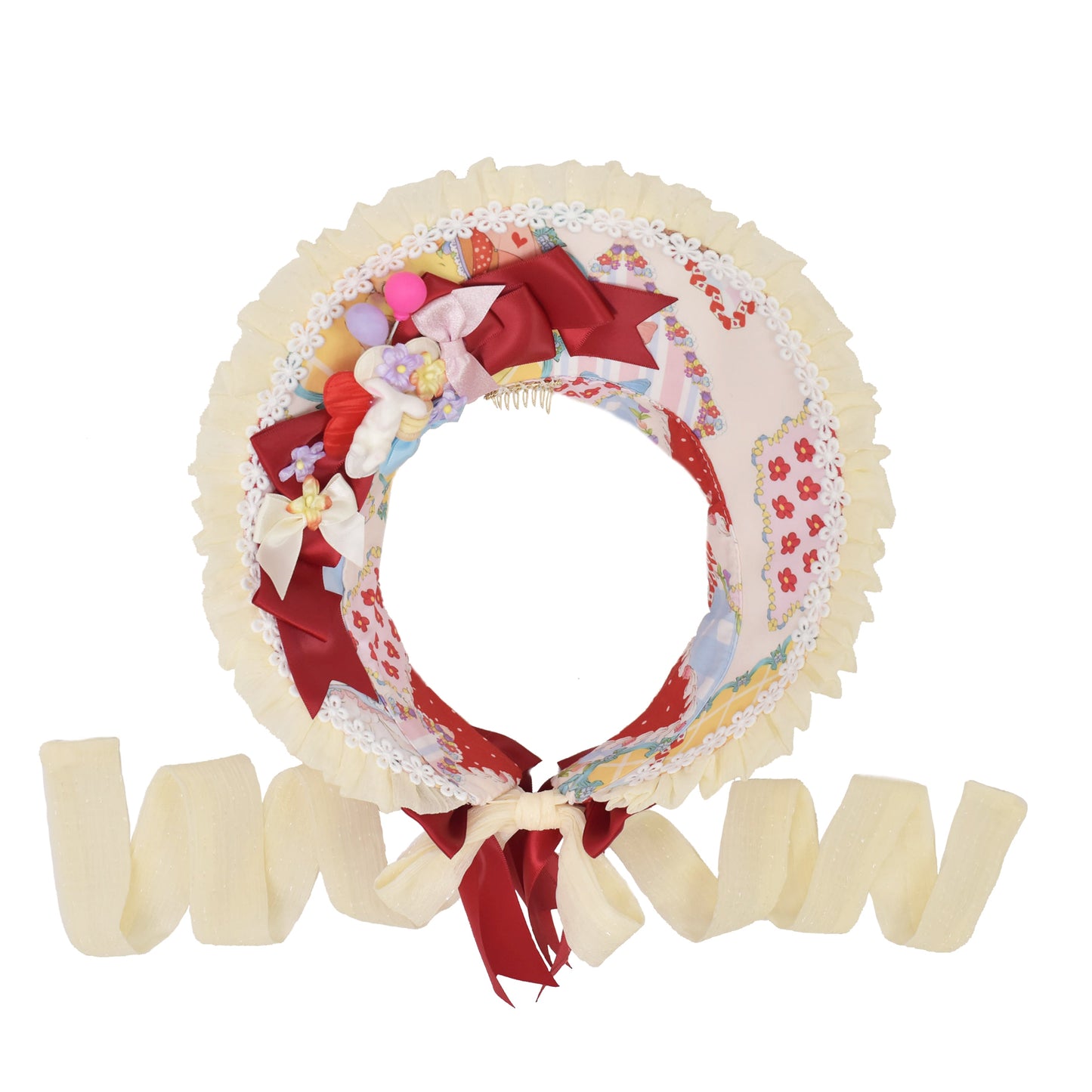 Southern Cross~Showa Kaleidoscope~Printed Sweet Lolita Headdress BNT KC Hat and Side Clips