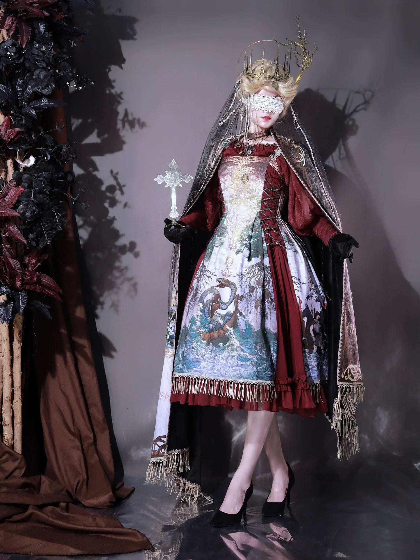 (BFM)FunCcino~Ragnarok~Nordic Style Loki Lolita JSK SK Dress