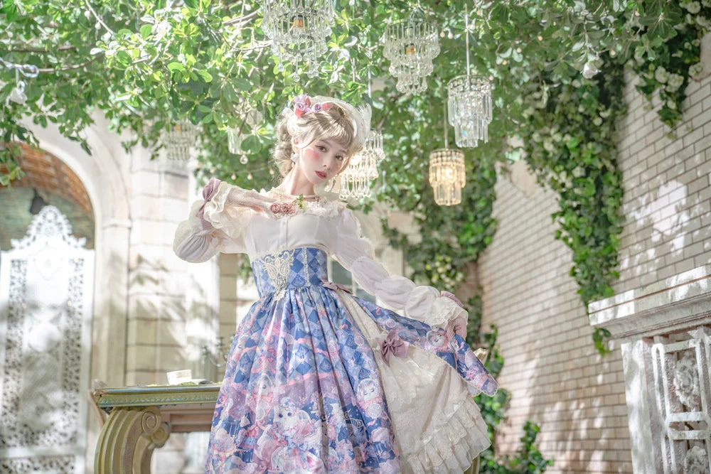 Miss Point~Elizabeth Meow~Classic Lolita Blouse Lotus Root Sleeve Lolita Shirt