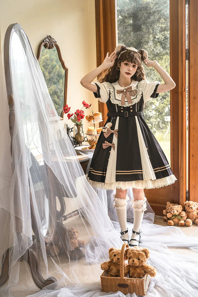 Letters from Unknown Star~Chocolate Workshop~Elegant Lolita OP Daily Short Sleeve Dress