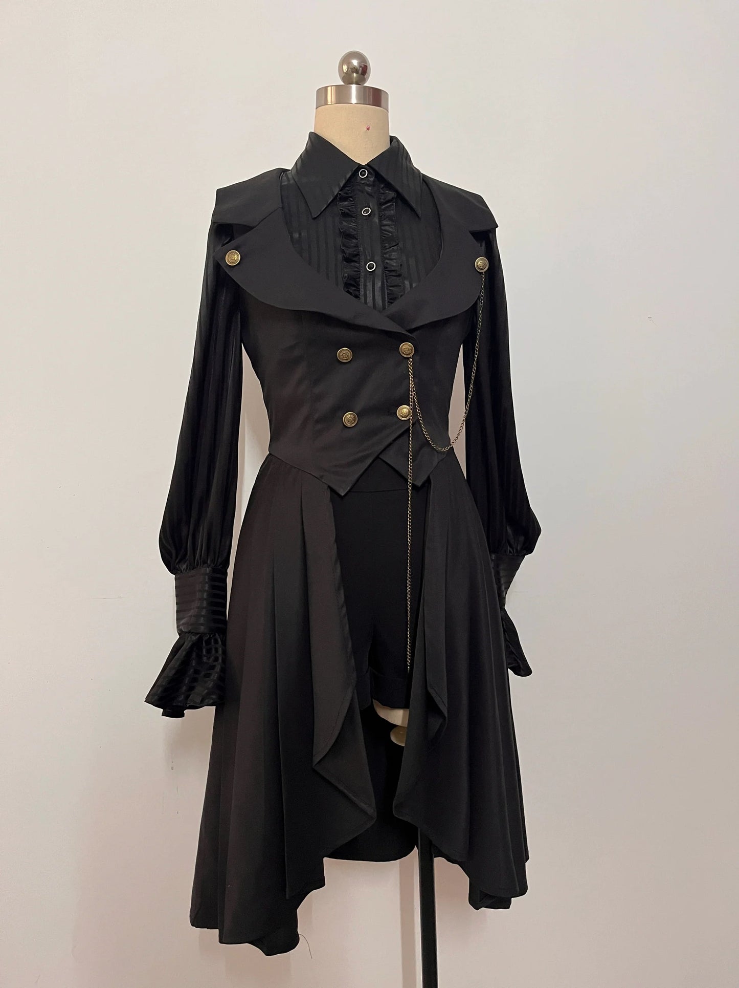 Gazing Galactic~Moonstone~Ouji Lolita Black Vest Prince Long Trailing Vest