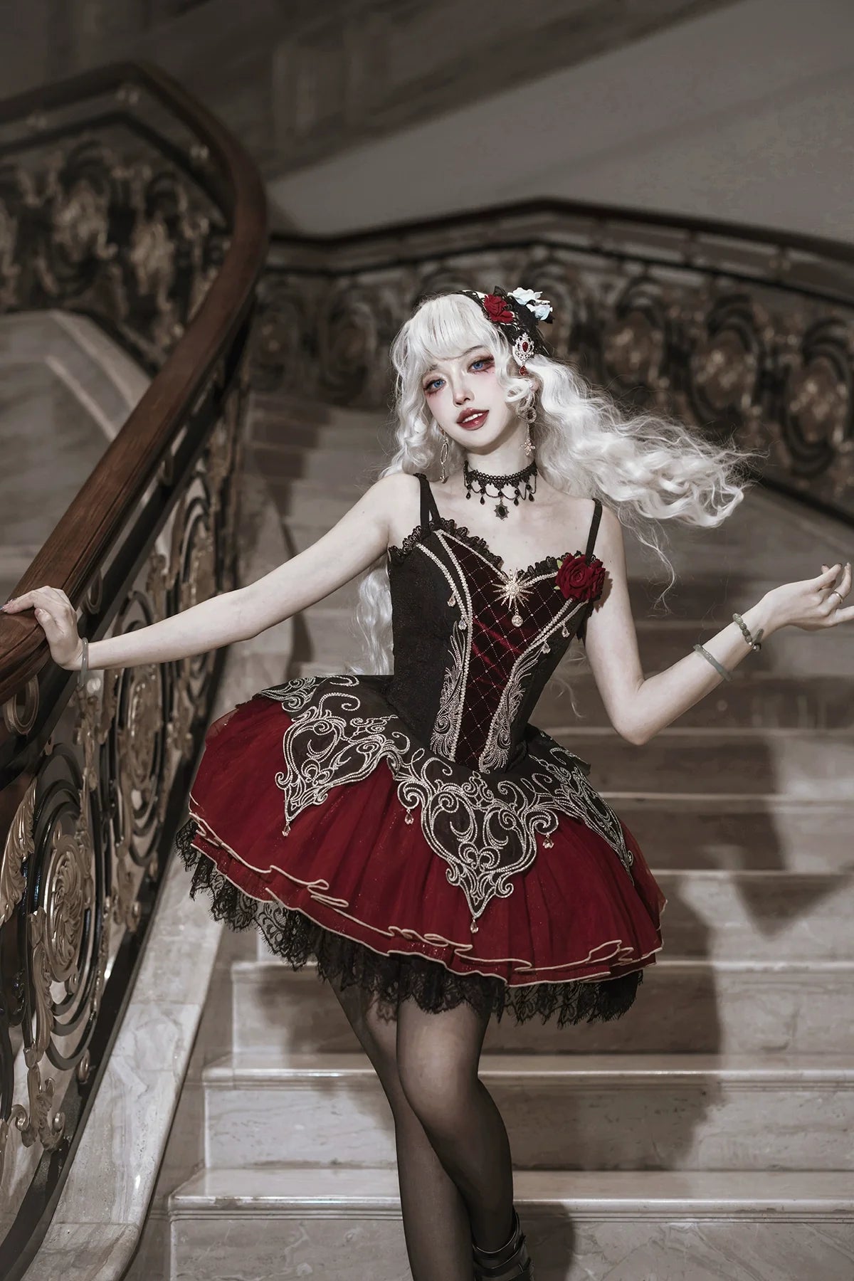 Letters from Unknown Star~Blood Feast~Gothic Lolita JSK Suit Daily Goth Dress