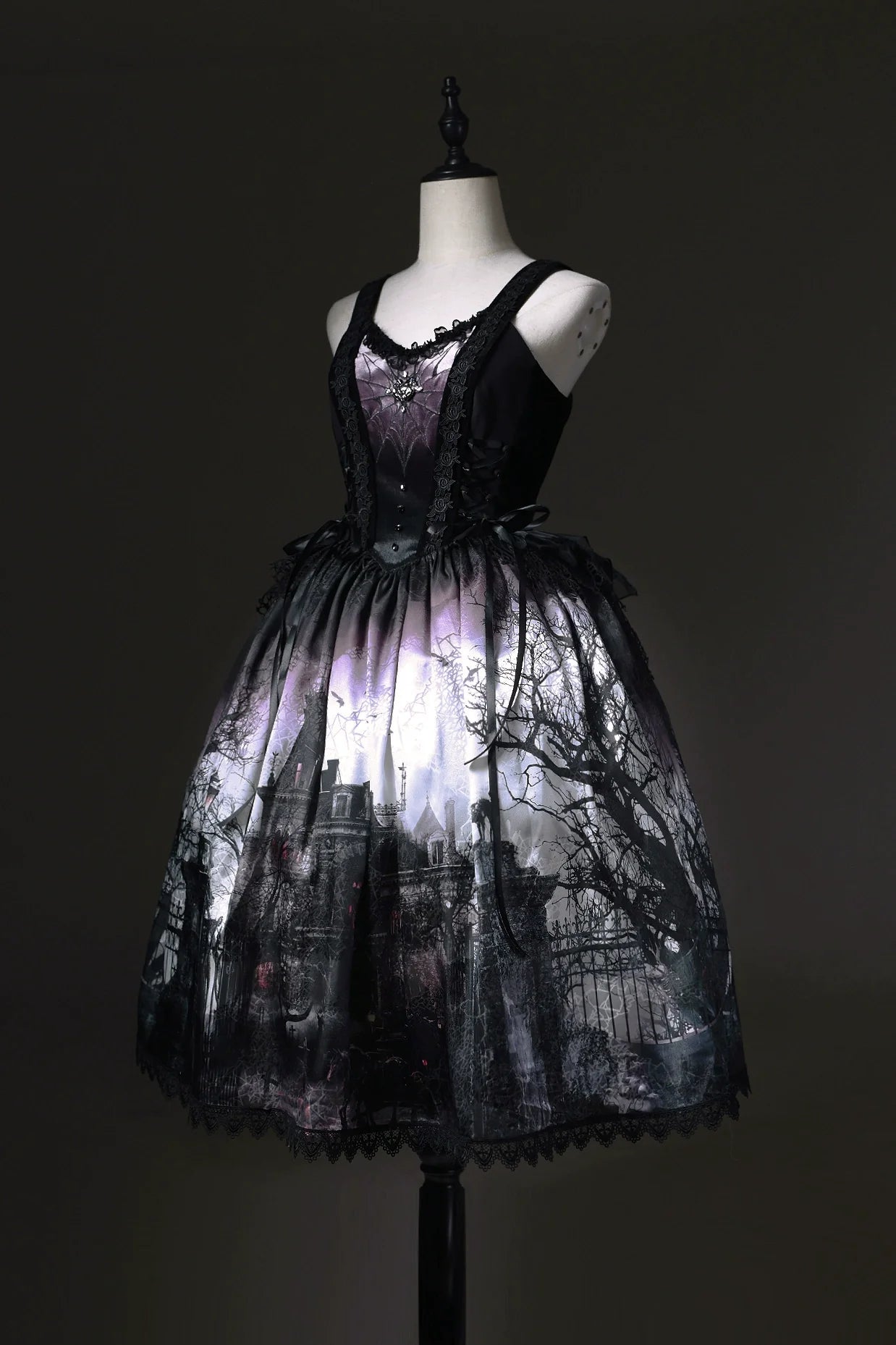 LilithHouse~Horror House~Gothic Lolita JSK with Spooky Castle Print