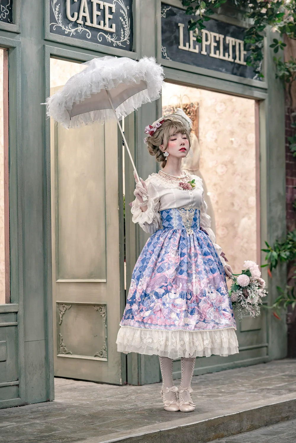 Miss Point~Elizabeth Meow~Classic Lolita Blouse Lotus Root Sleeve Lolita Shirt