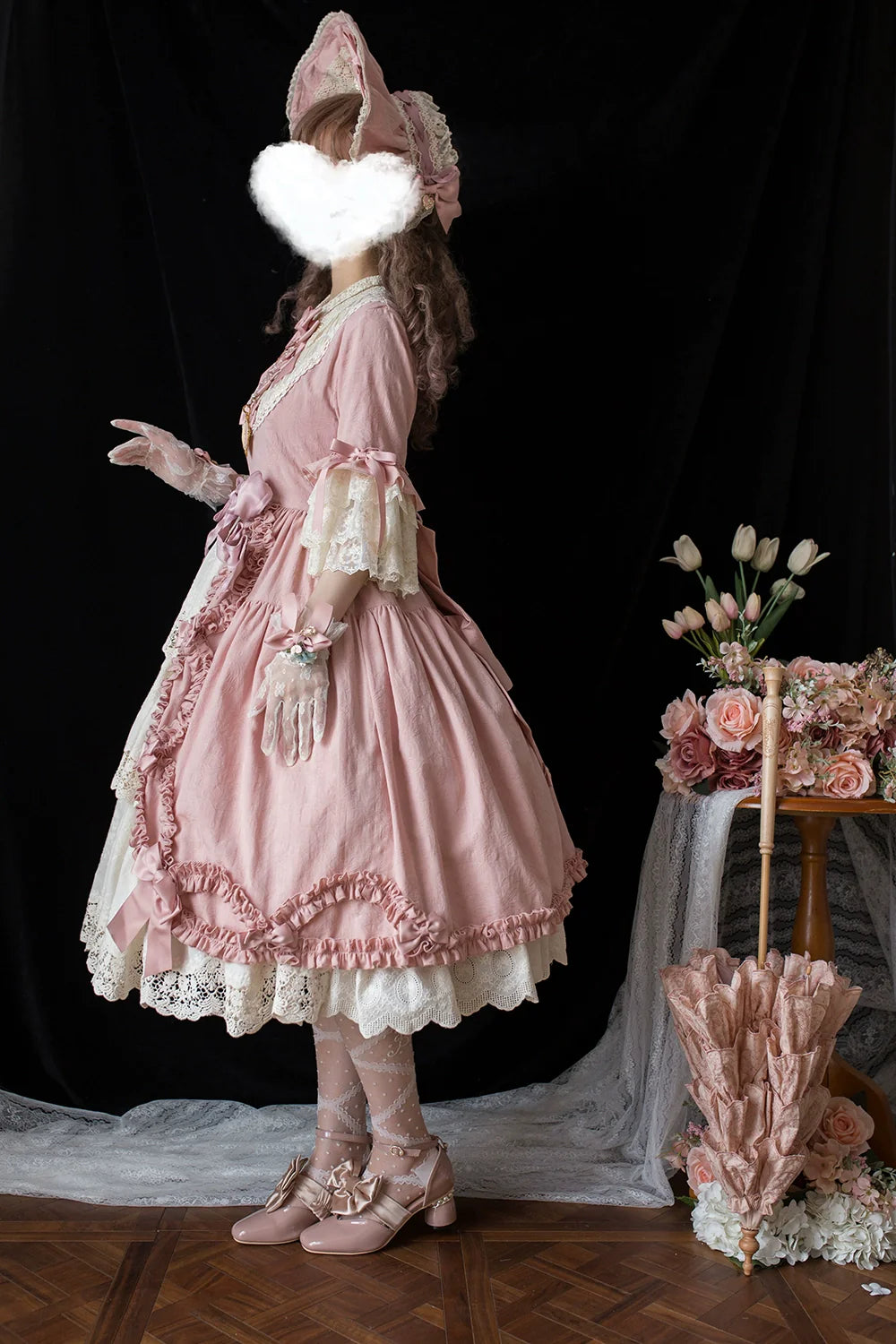 Miss Point~Lilyka Garden~Classic Lolita OP Dress Elegant Floral Wall Princess Sleeve