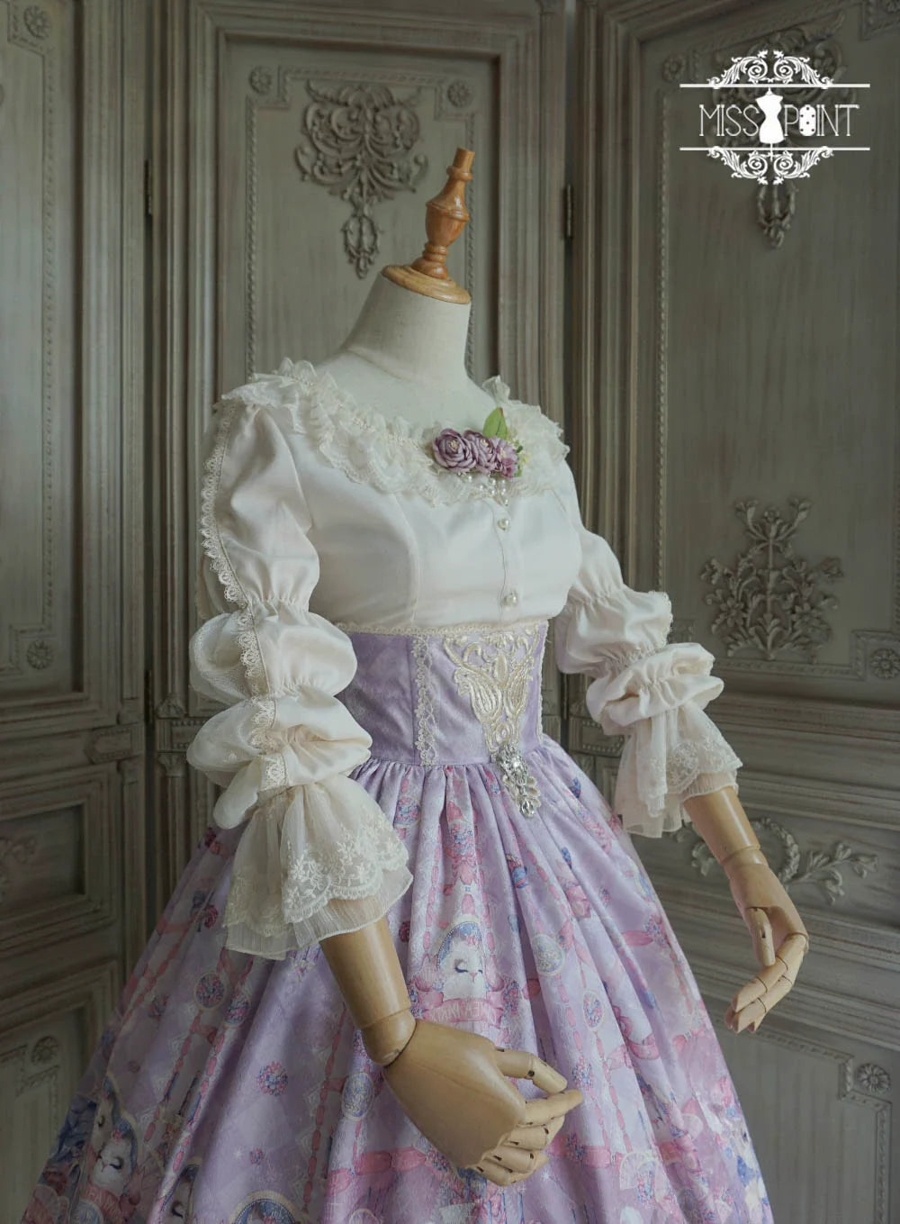 Miss Point~Elizabeth Meow~Classic Lolita Blouse Lotus Root Sleeve Lolita Shirt