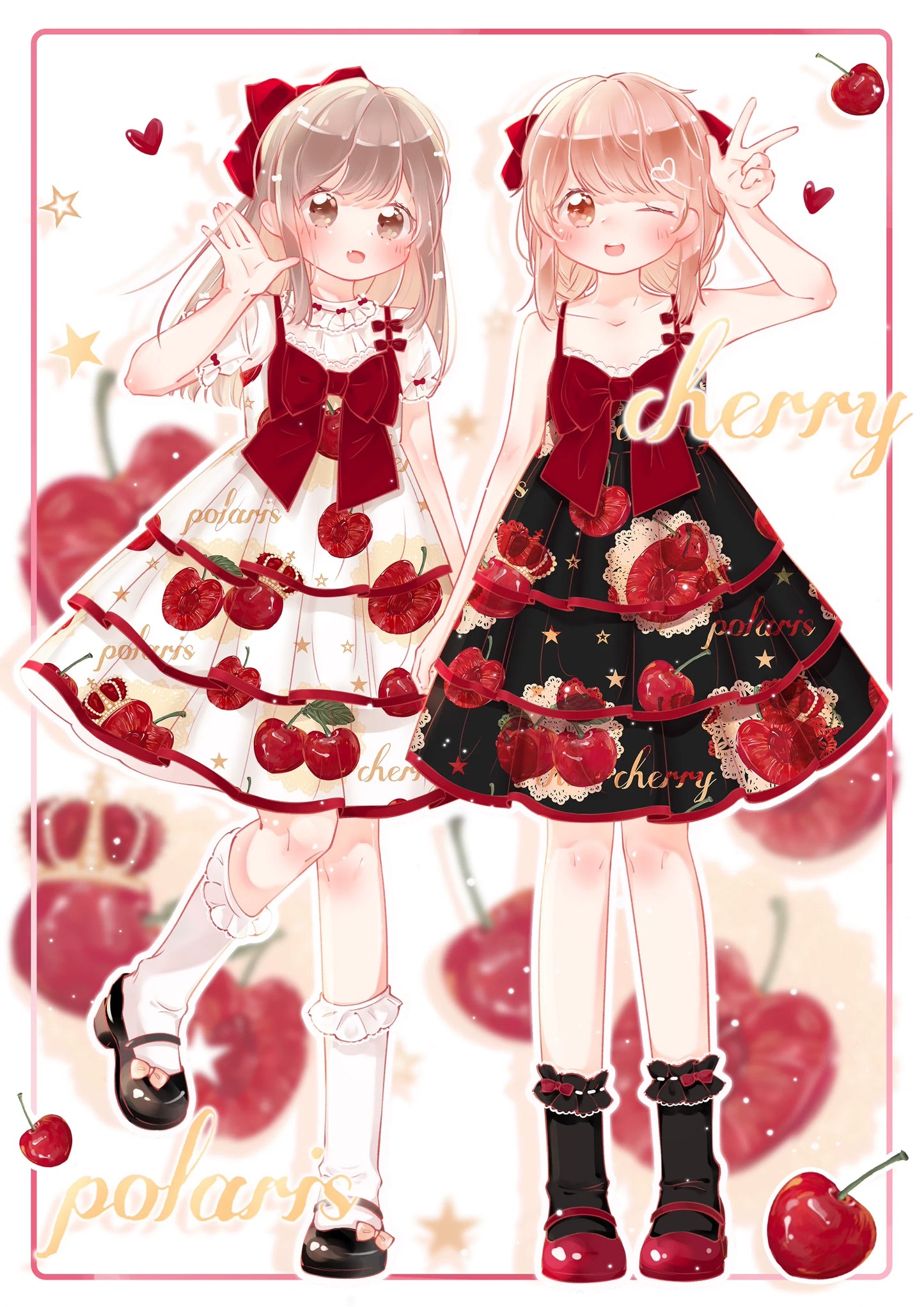 Polaris Lolita~Cherry Crown~Sweet Lolita JSK Three-tiered Dress