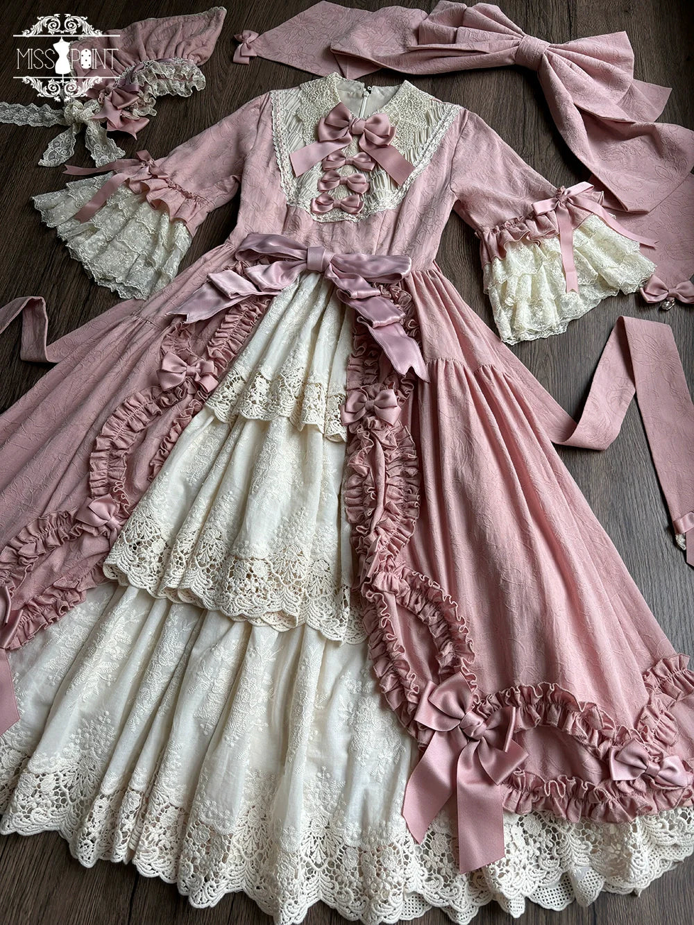 Miss Point~Lilyka Garden~Classic Lolita OP Dress Elegant Floral Wall Princess Sleeve