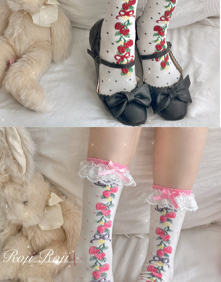 Roji Roji~Autumn Sweet Lolita Cotton Thigh-high Socks
