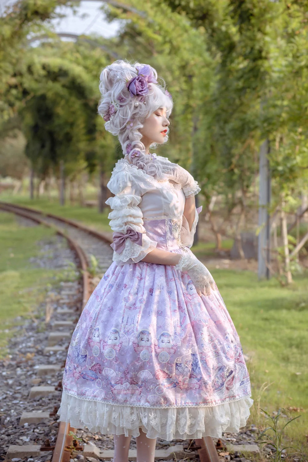 Miss Point~Elizabeth Meow~Classic Lolita Blouse Lotus Root Sleeve Lolita Shirt