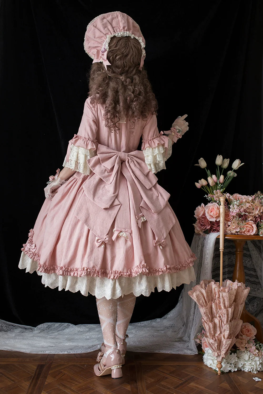 Miss Point~Lilyka Garden~Classic Lolita OP Dress Elegant Floral Wall Princess Sleeve