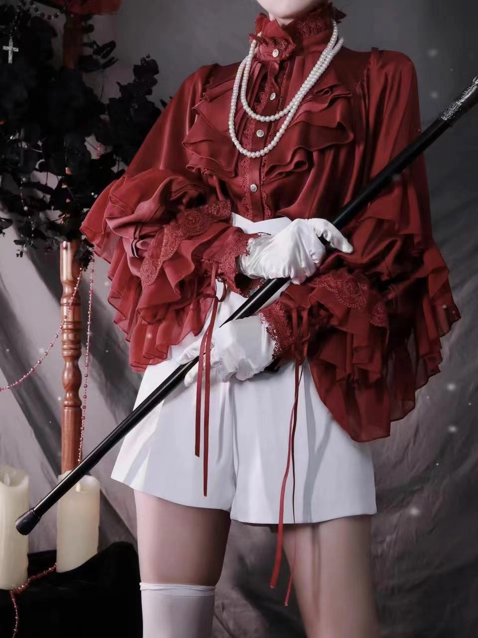 (Buyforme)ZJstory~Dragon Bone Cemetery~Gothic Lolita Shirt Long Sleeve Blouse
