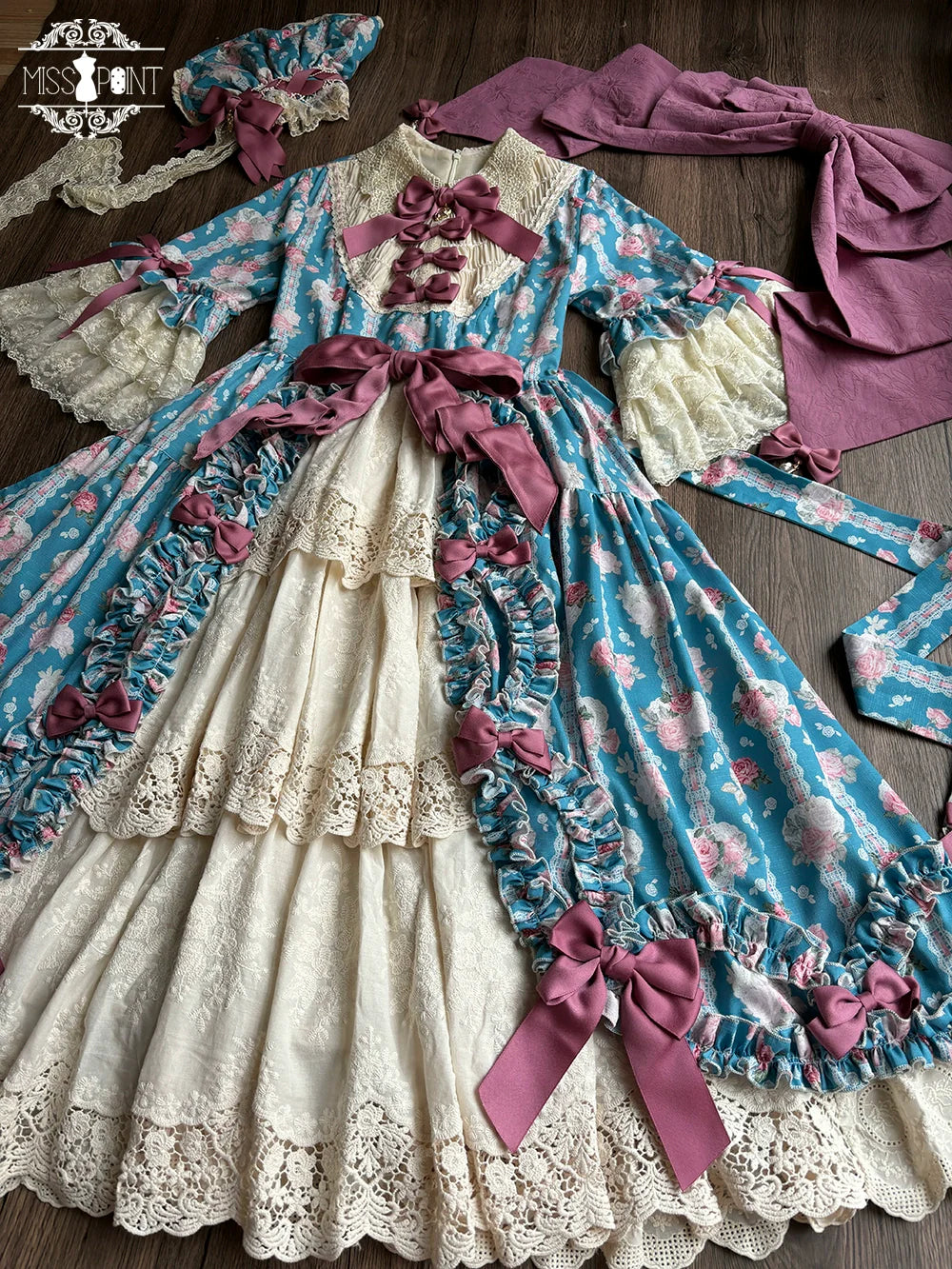 Miss Point~Lilyka Garden~Classic Lolita OP Dress Elegant Floral Wall Princess Sleeve