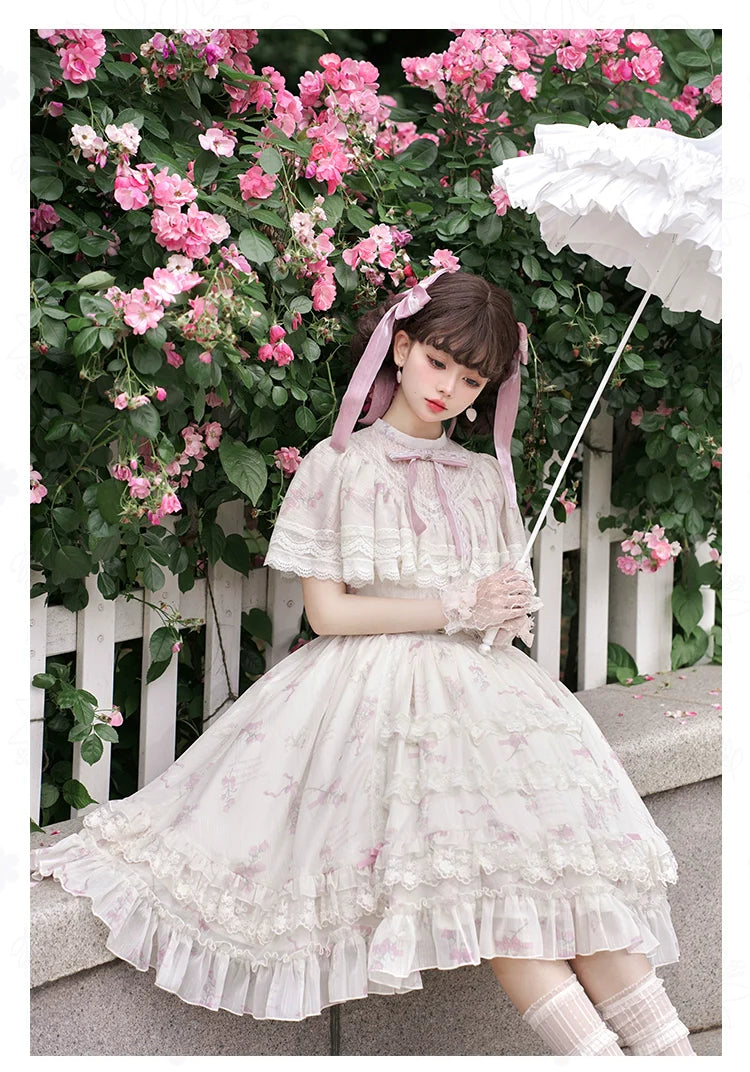 With PUJI~Nanke~Classic Lolita OP Dress Outfit with Edwardian Collar