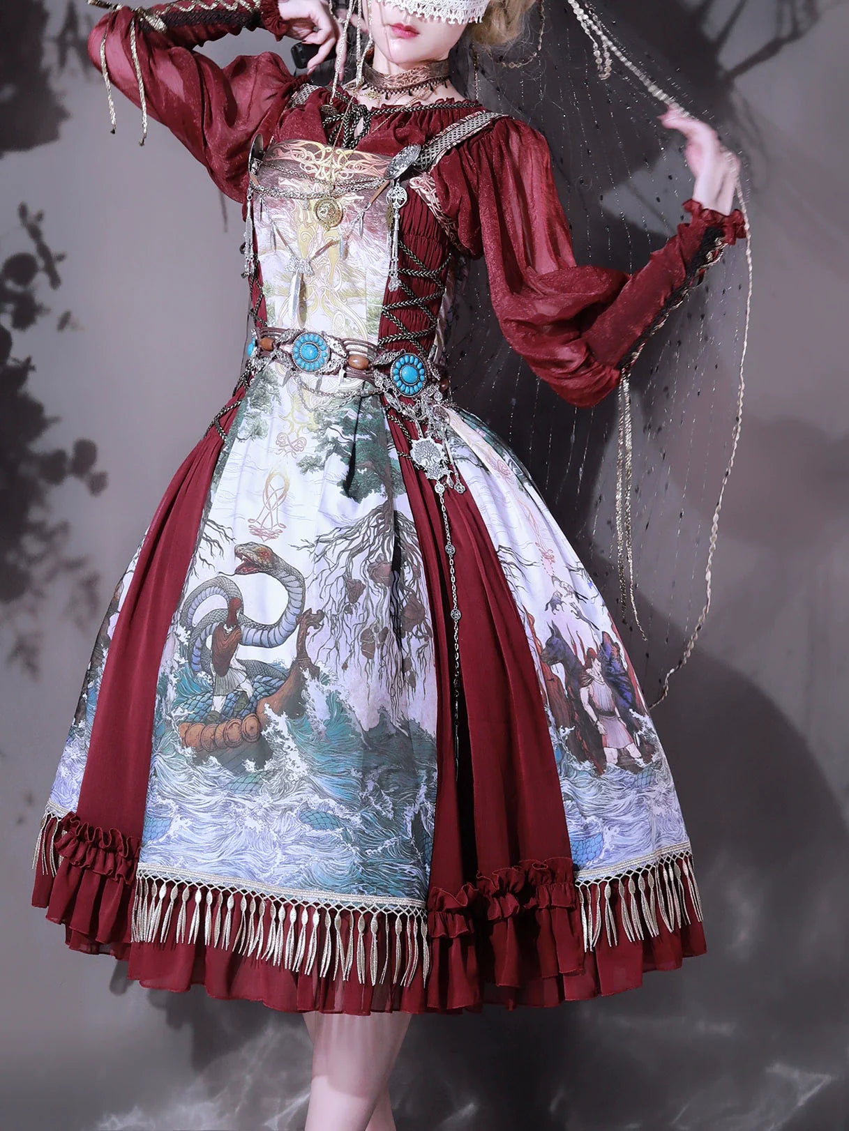 (BFM)FunCcino~Ragnarok~Nordic Style Loki Lolita JSK SK Dress
