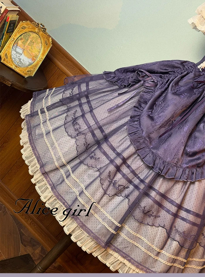 Alice girl~Yesterday Morning Mist~Classic Lolita JSK Elegant Low-cut Lolita Dress