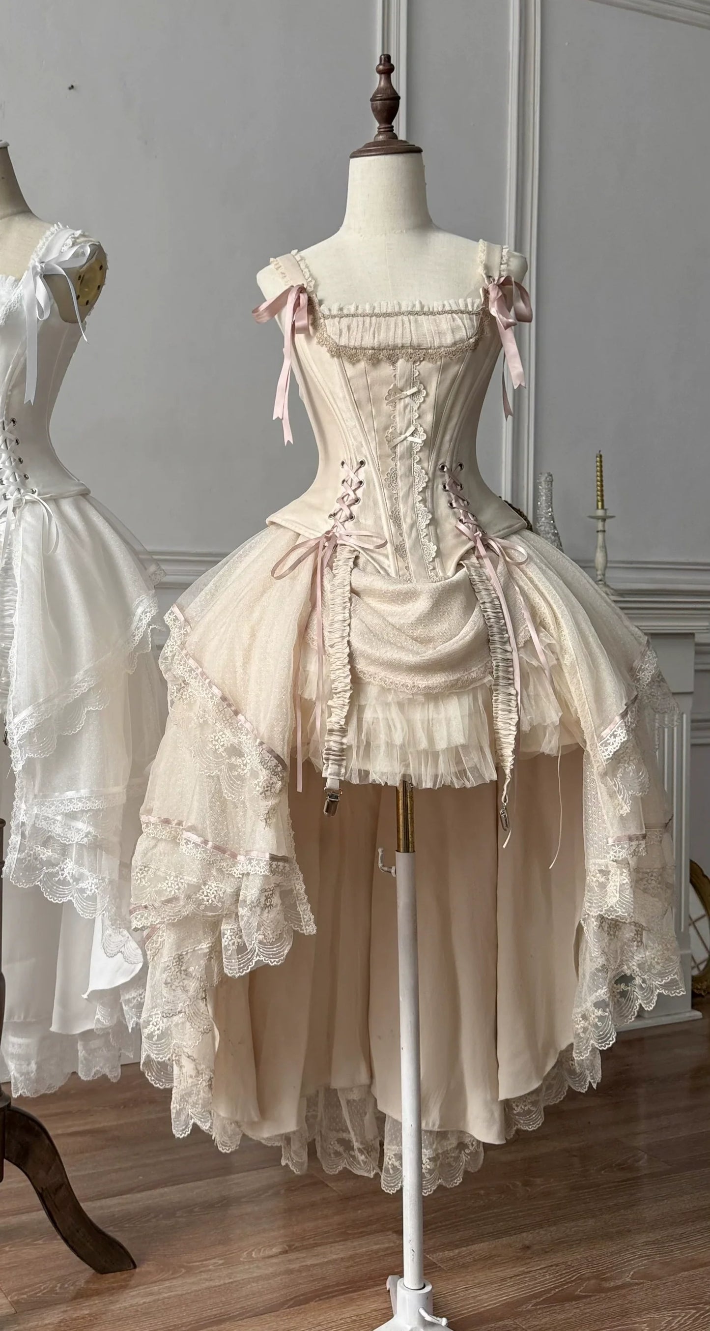 Caramel Antique~Lamp Shadow~Gorgeous Lolita Corset Classic Lolita Skirt Set