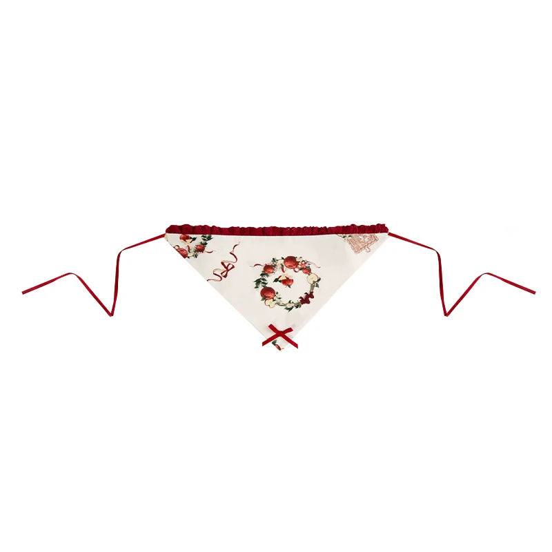 With PUJI~Apple Orchard~Country Lolita SK Embroidered Twins Lolita Top Skirt
