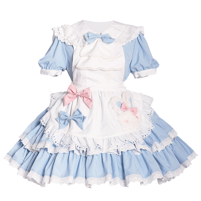 OCELOT~Leopard Bunny~Classic Maid Lolita OP with Apron and KC