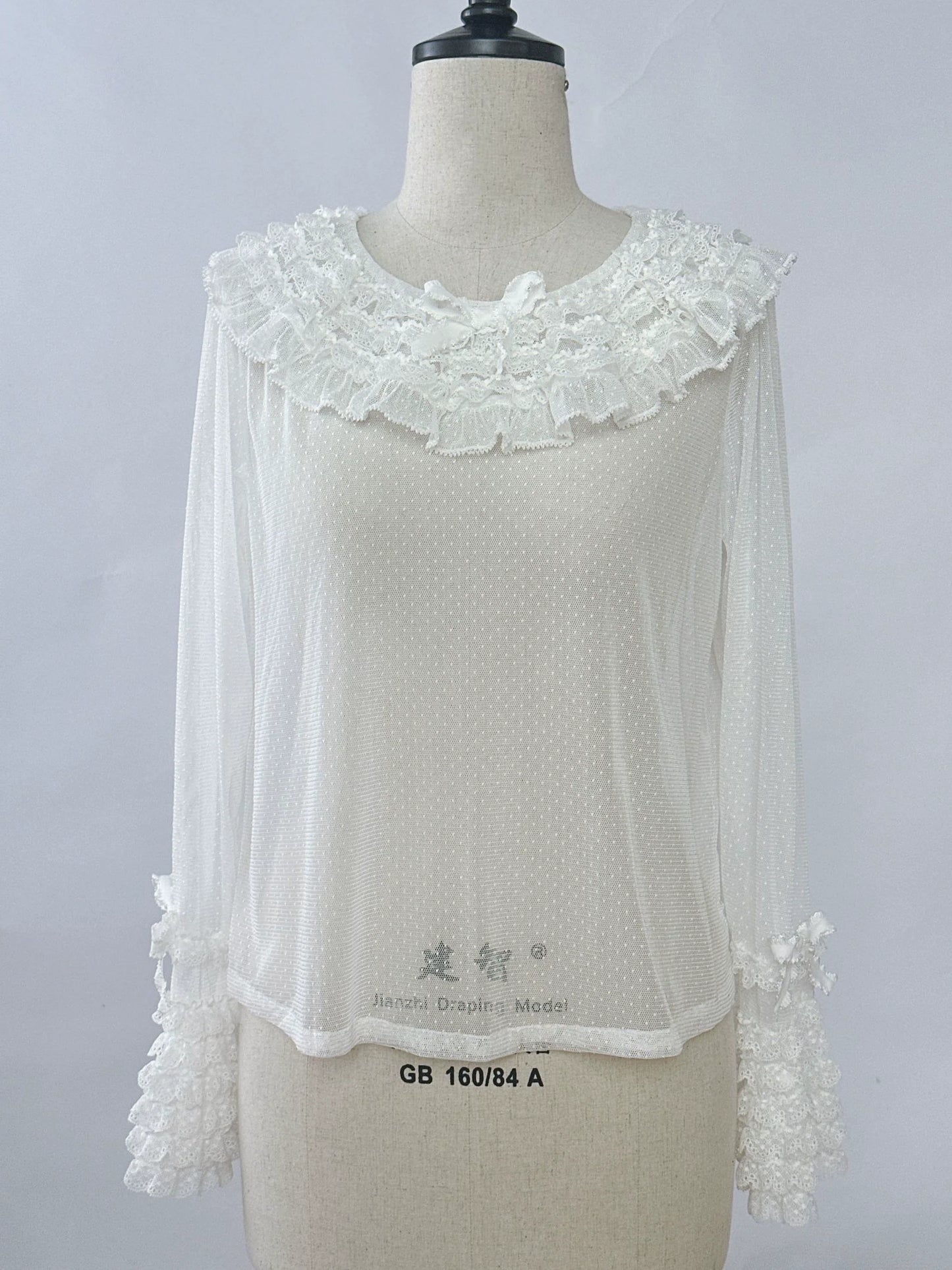 Sweet Dreamer~Antique Wall~Classic Lolita Blouse Polka Dots Tulle Shirt