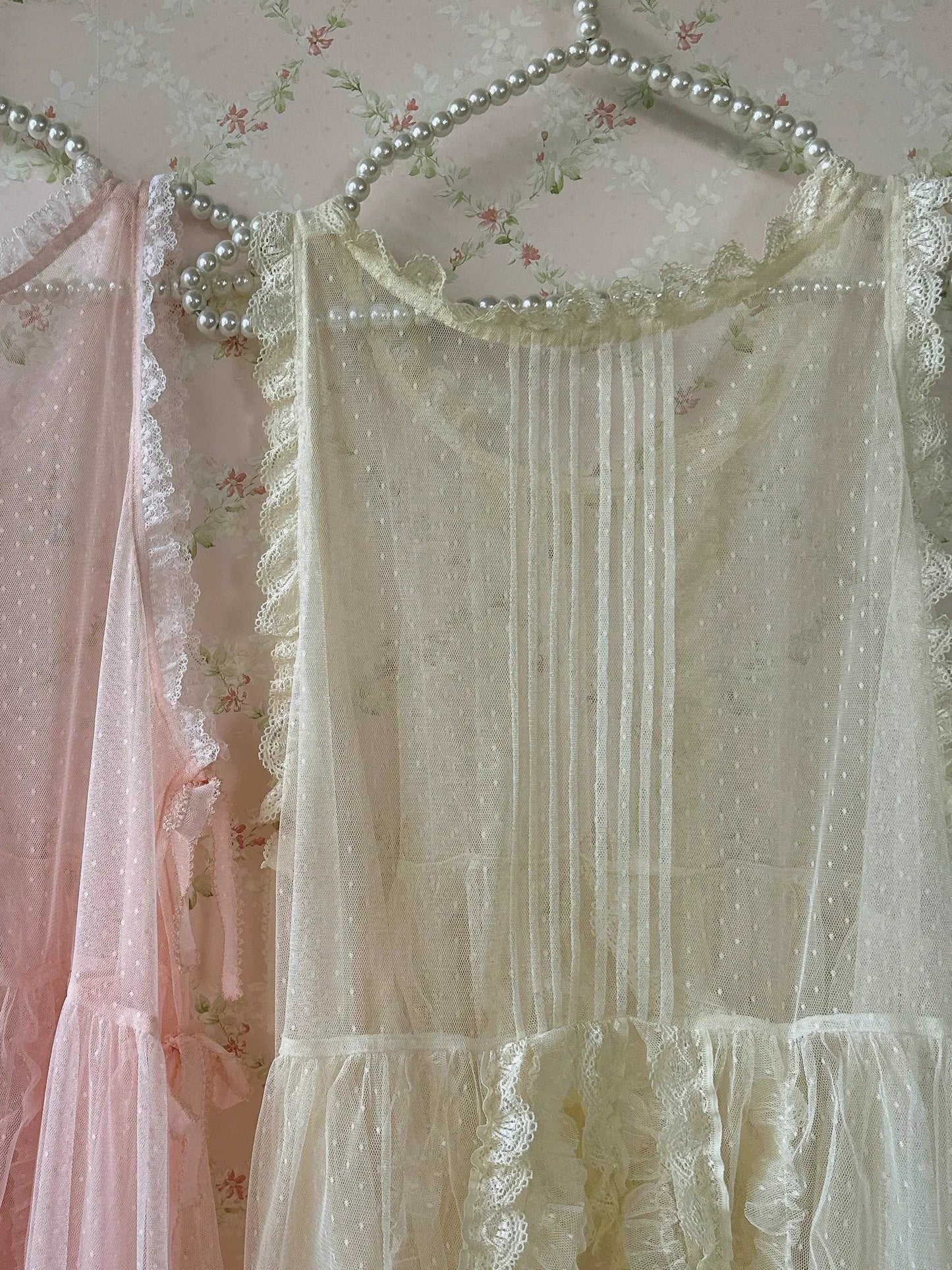 Sweet Dreamer~Blue Snowflake Summer~Country Lolita Tulle Overlay Polka Dots Over-Skirt