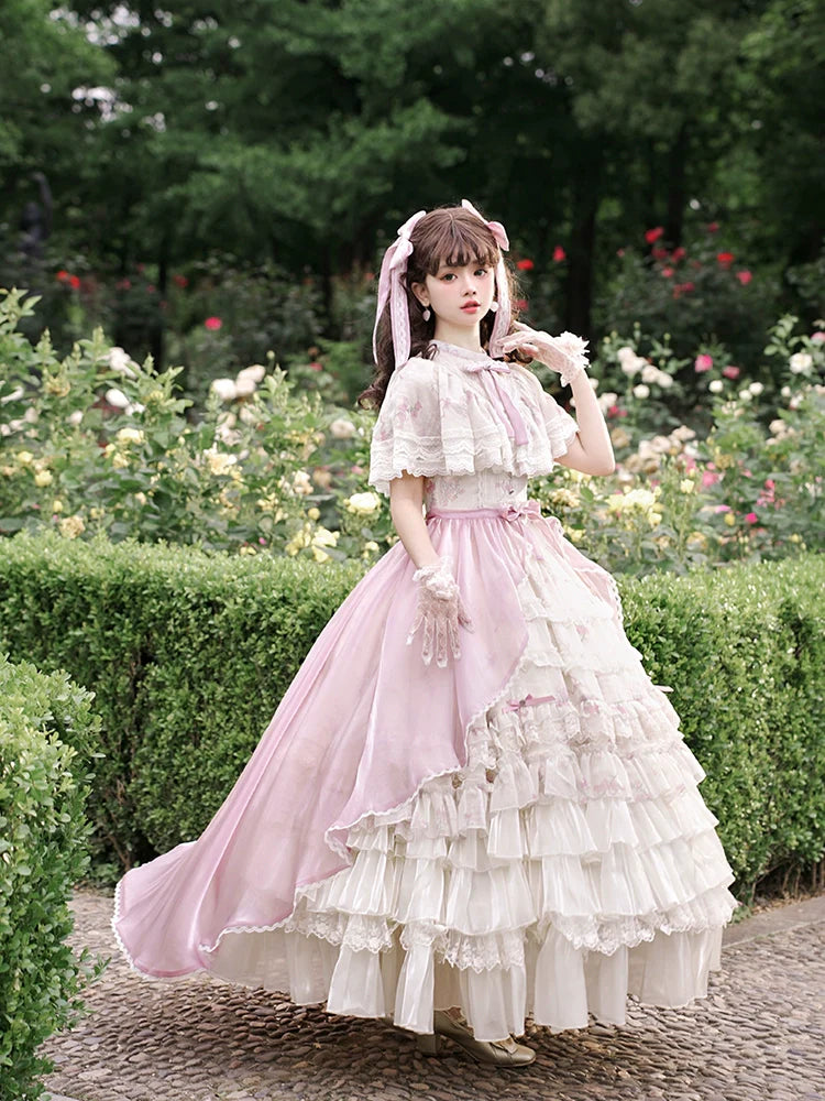 With PUJI~Nanke~Classic Lolita OP Dress Outfit with Edwardian Collar