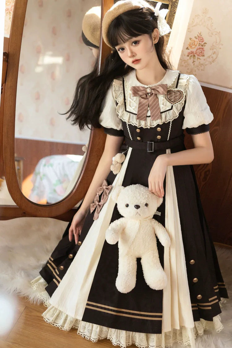 Letters from Unknown Star~Chocolate Workshop~Elegant Lolita OP Daily Short Sleeve Dress