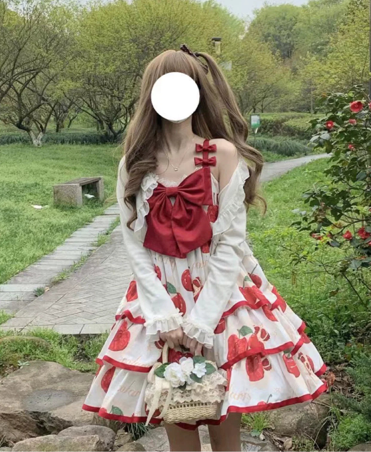 Polaris Lolita~Cherry Crown~Sweet Lolita JSK Three-tiered Dress