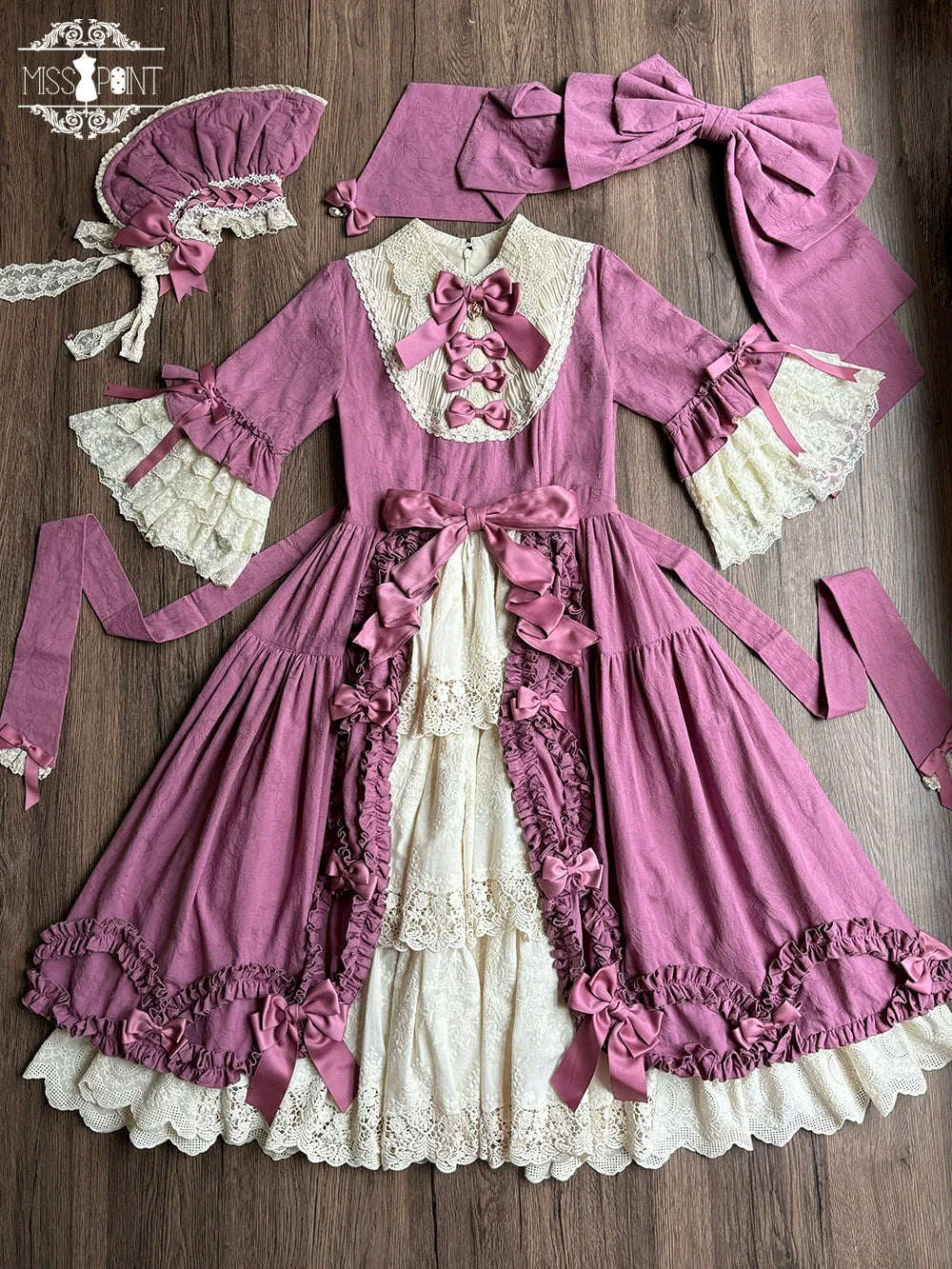 Miss Point~Lilyka Garden~Classic Lolita OP Dress Elegant Floral Wall Princess Sleeve