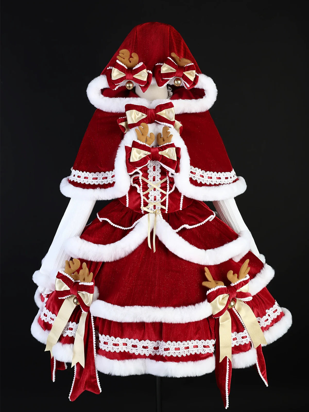 Matutu~Sweet Lolita JSK Suit Christmas Lolita Cape and Dress